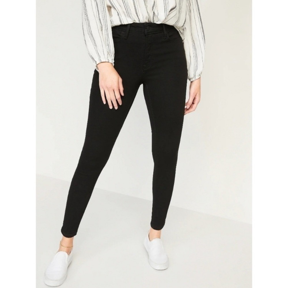 Old Navy High Rise Super Skinny Black Jeans size 6 casual stretchy